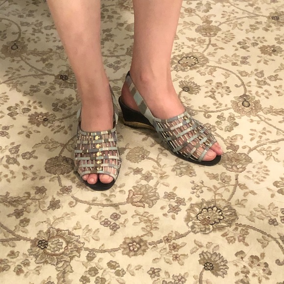 Vintage French Heyraud Summer Wedges Made in Italy - Picture 7 of 9